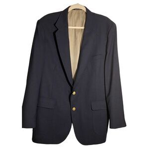 Vintage Sport Coat Blue Mens Johnny‎ Bench MVP Collection Gold Buttons PTP 23"